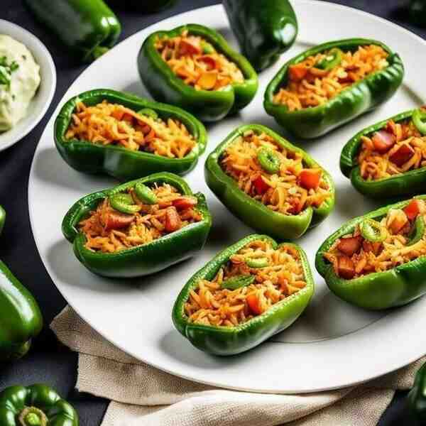 Зеленый перец фаршированный картофелем